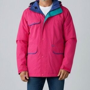 VTG Cabela's Gore-Tex Jacket Women M Vented Shell Performance Colorful Pink 90s